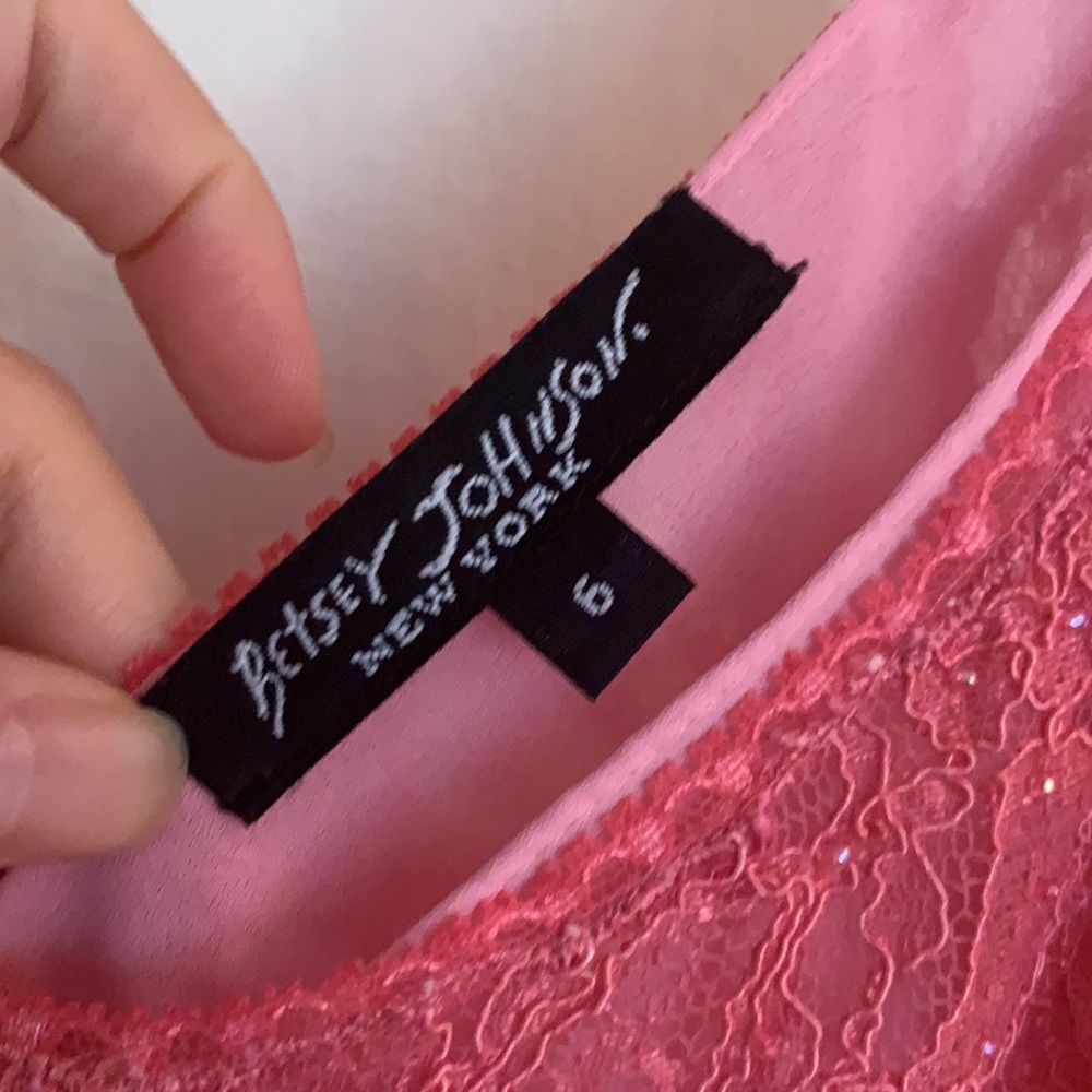 SOLD 💓 VINTAGE BETSEY JOHNSON PINK SILK FAIRYCORE Y2K MIDI DRESS S 4 6 - Picture 2 of 4